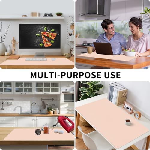 Bloss Pink Desk Mat, Leather Desk Pad, Desk Matt for Desktop, Waterproof Desk Pad Mat, Computer Mat for Office Work/Home/Decor/Desk Protector/Cover(31.5 x 15.7 Inches) - Image 6