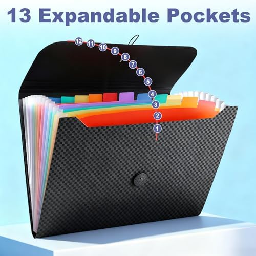 13 Pocket Expanding File Organizer, Accordion Document Folder - Image 5