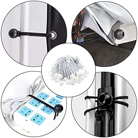 Bungee Cord Heavy Weight Tarp Bungee Cords Tie Down Straps Multifunction Elastic Rope for Camping Tents Cargo Screen Canopy Tent Bungee Cord ( Color : White+10 PCS , Size : 6 inch ) - Image 3
