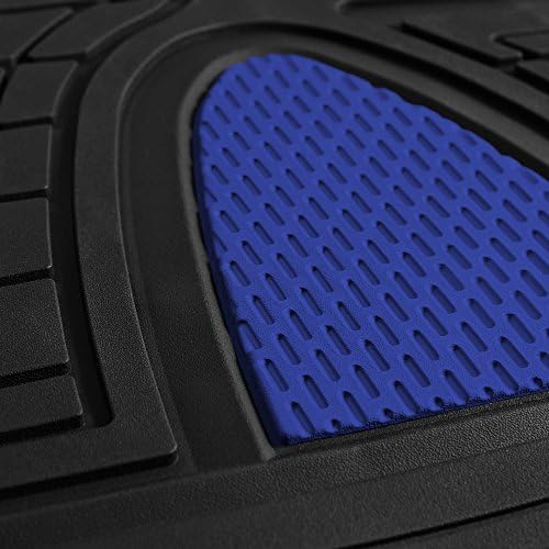 FH Group Premium Liners Tall Channel Trimmable All Weather Rubber Full Set Car Floor Mats (Blue) w. Trimmable All-Season Cargo Liner (Black) - Universal Fit for Cars Trucks and SUVs - Image 4