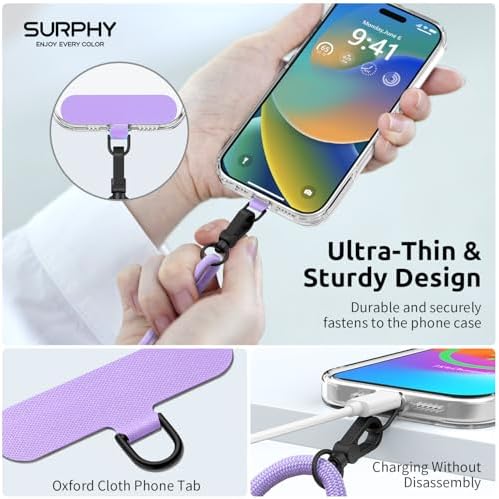 SURPHY Phone Lanyard Crossbody, Phone Strap Crossbody with 2 Tether Tabs - Image 4