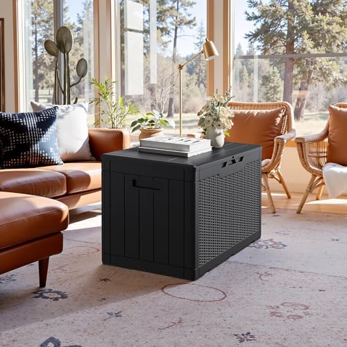 JUMMICO 100 Gallon Resin Deck Box, Waterproof Outdoor Storage Box - Image 5