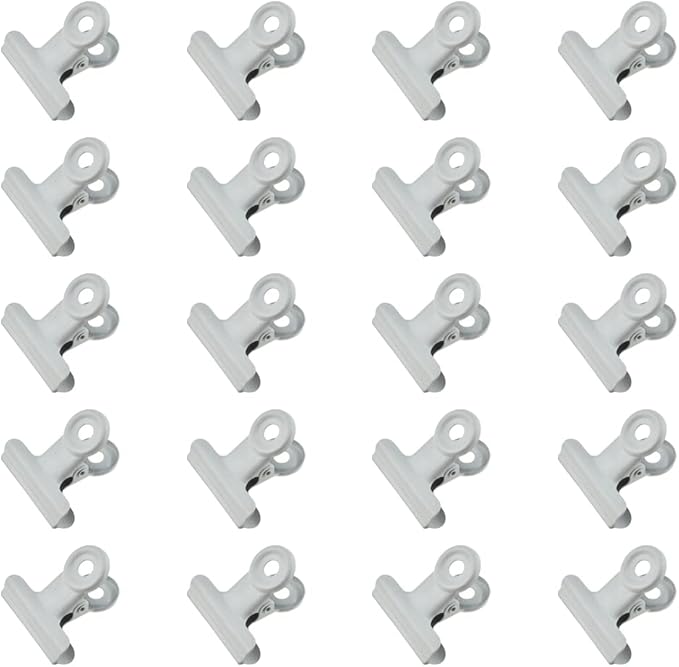 HAHIYO 1.25inch White Bulldog Clips Metal File Hinge Binder Clips Clamps Save by HAHIYO
