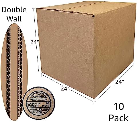 Corrugated Boxes, 24 x 24 x 24 inch, 10 Pack - Image 2