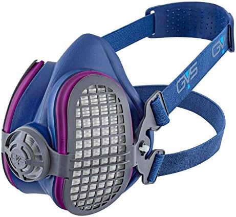 GVS Elipse P100 Dust Half Mask Respirator with replaceable and reusable filters included, Blue by GVS