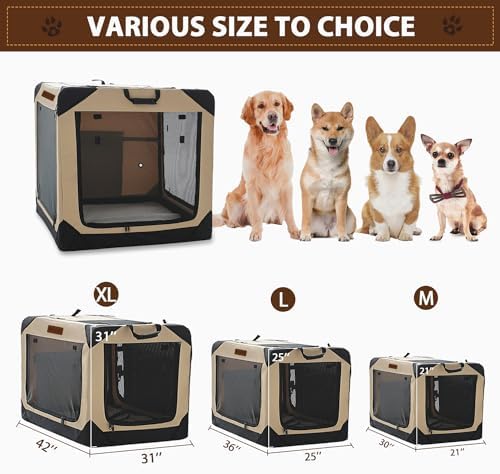 Garnpet Soft Dog Crate for Small Dogs, 4-Door Foldable Collapsible Dog Crate with Soft Sides, Indoor & Outdoor Travel Dog Kennel - Image 2