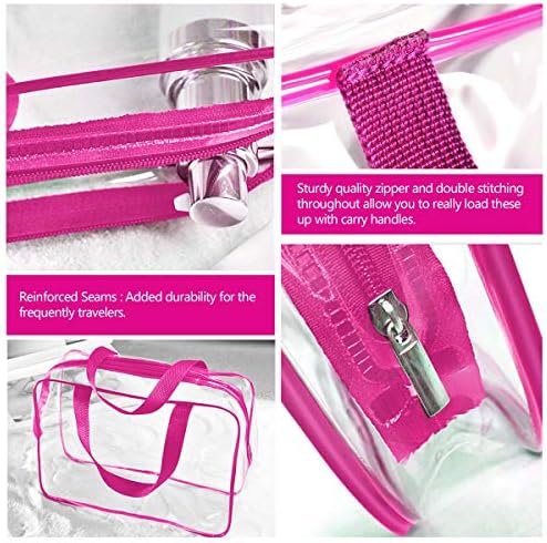 6Pcs Crystal Clear PVC Travel Toiletry Bag Kit for Women Men, Cosmetic Bags - Image 3