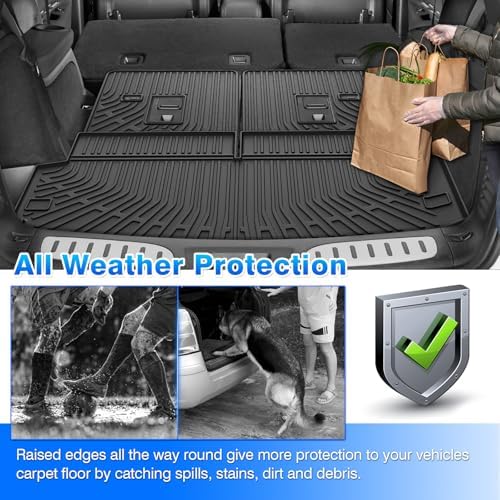 Durango Floor Mats and Cargo Liner w/backrest Mat Fit for Dodge Durango (7-Seater) 2016-2025 2026, All Weather Floor Liner for Durango Accessories Heavy Duty - Image 6