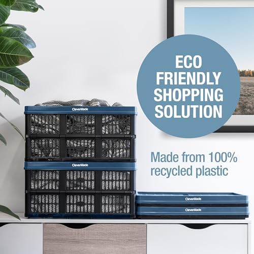 CleverMade Collapsible Utility Crate (100% Recycled) - 45L - Obsidian - Image 6