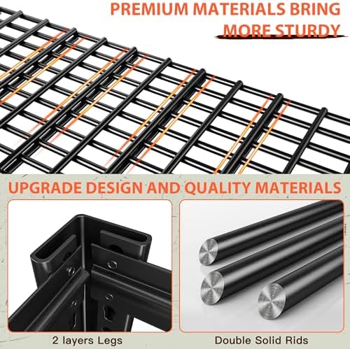 Romorgniz 48.2" W Garage Shelving, Storage Shelves,5 Tier Adjustable Metal Shelving,Metal Storage Shelves 600LBS Per Shelf (3000LBS Total) for Garage,Basement,Warehouse,Workshop,24" D x 72.02" H,2P - Image 5