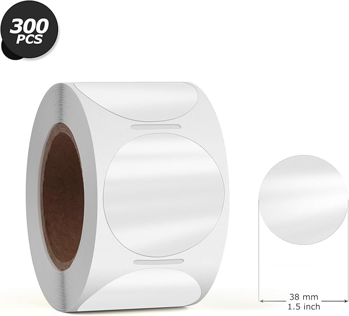 Clear Thermal Labels Vinyl 1.5 Inch Self-Adhesive Round Stickers Circle Roll - Image 7