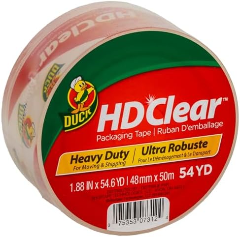 Duck HD Clear Heavy Duty Packing Tape Refill Roll, 2 in Wide, 1 Rolls by DuckBrand