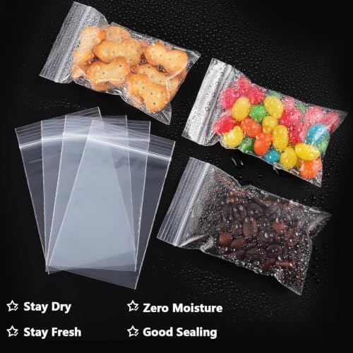 500 Pcs 1.5 x 2 Inch Clear Resealable Plastic Bags, 2 Mil Mini Zip Bags - Image 6