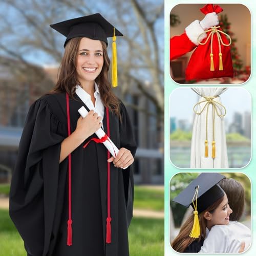 Red Graduation Cord, Graduation Honor Cords for Class of 2026, Rayon Braided Grad Cord with Tassels, 68" Long Polyester Yarn Honor Ropes for Bachelor, Master, Doctoral - Image 5