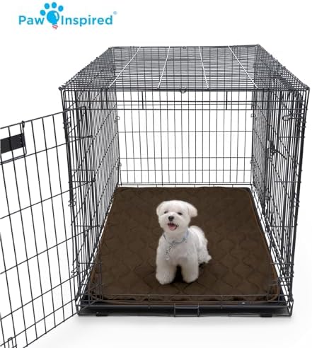 Paw Inspired Washable Padded Crate Mats for Dogs, Beige, 47x29 Inch - Image 6