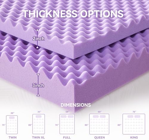 SINWEEK 1.5 Inch Egg Crate Memory Foam Mattress Topper Queen Size, Soft Mattress Pad for Back Pain Relief, Bed Topper, CertiPUR-US Certified - Image 7