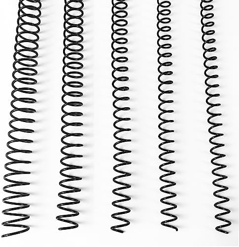 Binditek Plastic Spiral Binding Coils, Multi Size 3:1 Pitch, Black 60 Pack by Binditek