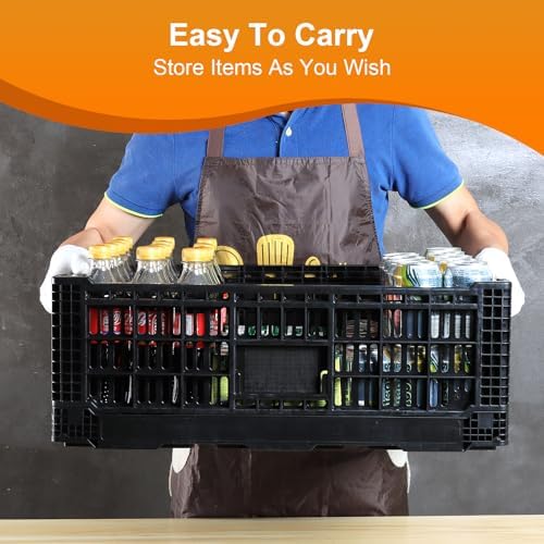 Collapsible Storage Bin Container，52 Liter Transfer heavy duty plastic storage box , Versatile Storage Basket milk crates (1) - Image 2