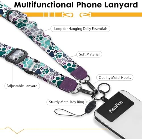 Icycay Phone Lanyard Crossbody Strap Neck Adjustable Teacher Women Dog Paw - Image 3