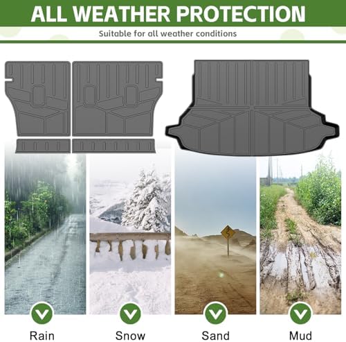Cargo Liners for 2019-2024 Subaru Forester Without Subwoofer Trunk Mat with Seat Back Cover Accessories, All Weather Rear Cargo Mat Backrest Protector - Image 7