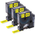 Freshworld 3X Replace for DYMO D1 Label Tape Cartridges Yellow 1/2 in 23Ft by Freshworld