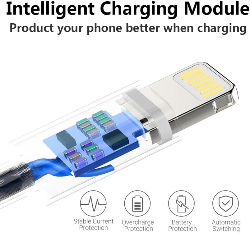 4Pack Original Apple MFi Certified Charger Lightning to USB Charging Cable Cord Compatible iPhone 14/13/12/11 Pro/11/XS MAX/XR/8/7/6s Plus,iPad Pro/Air/Mini,iPod Touch (3.3ft) - Image 6