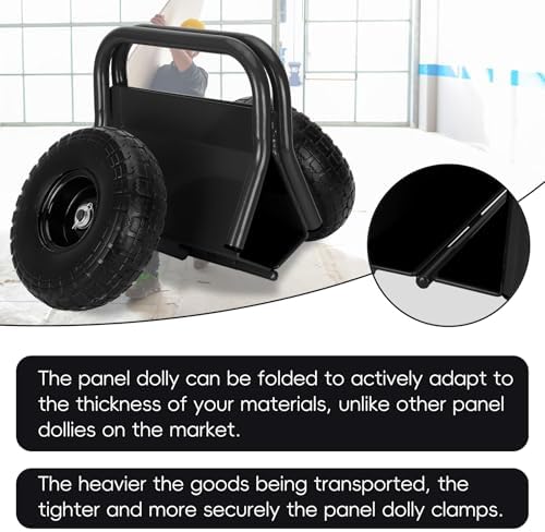 Heavy Duty Panel Dolly Slab Dolly 10 Inch Solid Rubber Tires - Image 5