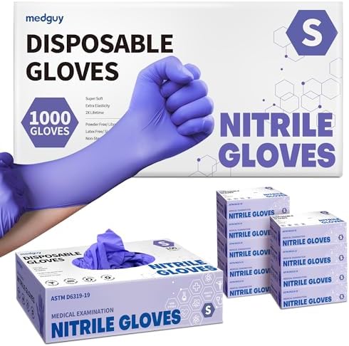 Medguy Medical Nitrile Exam Gloves, 4 Mil Powder-Free Latex-Free Food-Safe Clean Protective Disposable Glove Violet 1000Pcs by Medguy