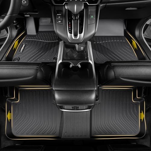 GINOWY-Floor Mats & Cargo Liner for Honda Passport 2019-2024 2025, TPE All Weather Protection Car Mats Custom Anti-Slip Trunk Mat 2025 Passport Floor Liners Waterproof Passport Accessories Black - Image 7