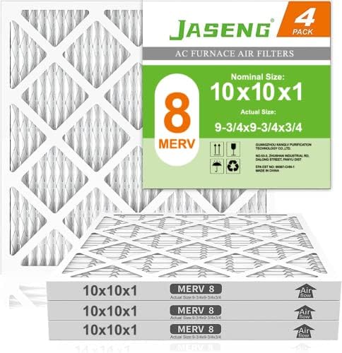 10x10x1 MERV 8 Air Filter, 4-Pack for Furnace HVAC by NewFilter