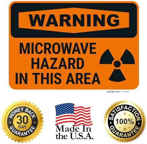 OSHA Warning Microwave Hazard in This Area with Graphic Sign, - Image 7