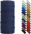 NOANTA Dark Blue Macrame Cord 3mm x 109yards, Cotton Rope Macrame Yarn by NOANTA
