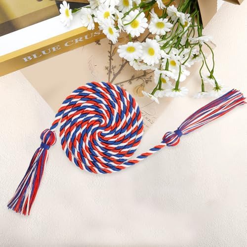 Honor Cords Red Blue White Graduation Cords Honors Cord for Graduation Ropes Grad Accessories 67" Long Braided Cord for Party Decorations Bachelor Gown - Image 3