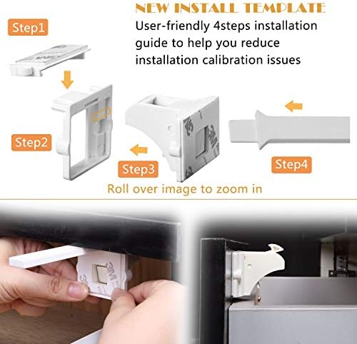 Vmaisi Adhesive Magnetic Cabinet Locks (12 Locks and 2 Keys) - Image 6