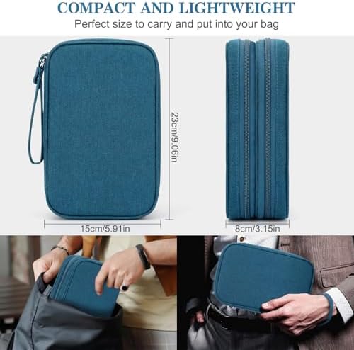 FYY Electronic Organizer, Travel Tech Pouch Bag, Large, Dark Green - Image 2