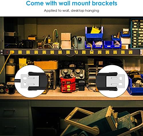 JUNNUJ Long Metal 16 Outlet Wide Spaced Power Strip, Yellow, 15 FT Cord - Image 4