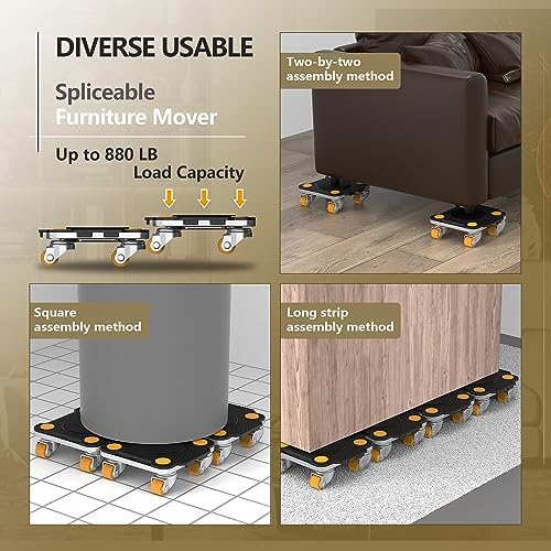 ONEON Furniture Mover with Wheels & Aux. Lifter-Black Connect Dolly Pro - Image 6