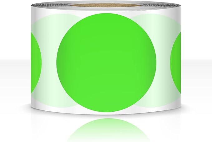 500 PCS Dot Sticker Tape 2" Inch Round Color Coding Labels Removable Writable by EVQ