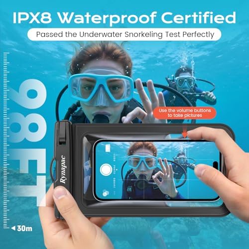 Rynapac Waterproof Phone Pouch 2 Pack, Waterproof Phone Case, [Up to 8.5''] - Image 2