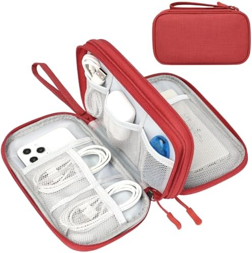 FYY Electronic Organizer, Travel Tech Pouch Bag, Medium, Red by FYY