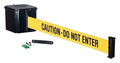WM412 Retractable Belt Wall Mounted Smooth Black Crowd Control Barrier and by Visiontron