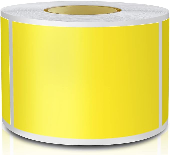 Yellow Rectangle Sticker Labels 3×2 Inch Vinyl Stickers Color Coding Name Tags - Image 2