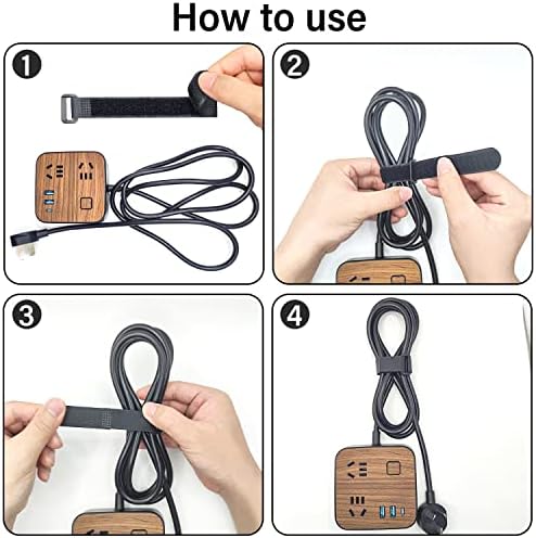 40pcs Reusable Cable Ties - 4 Sizes (6/8/10/12 Inch) - Hook and Loop Cinch Straps for Wire Management - Heavy Duty Cord Organizer & Wire Ties for Electronics, PC, Home & Office - Image 5