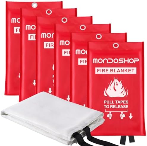 Mondoshop 6 Pack Emergency Fire Blanket for Home Emergency, 40"x40" by Mondoshop