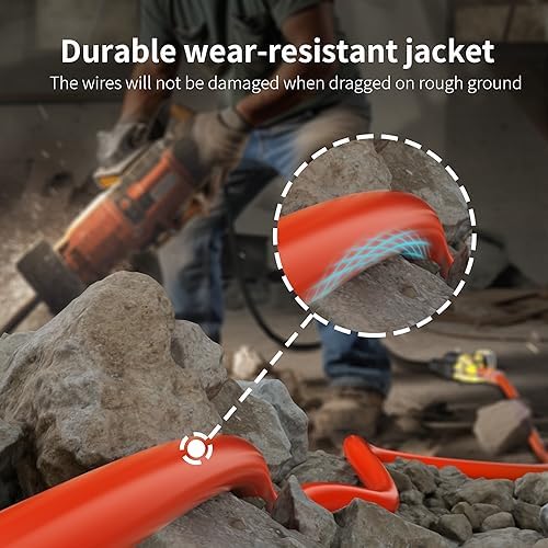 HUANCHAIN 75FT 12 Gauge Extension Cord Orange, Outdoor Electric Cable - Image 3