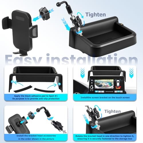 Car Phone Holder Fit for Honda CR-V HR-V 2023 2024 2025 2026 w/Dash Tray Storge Box Organizer-Cell Phone Mount for CRV HRV Accessories 7/9 inch Touch Screen 360 Degree Rotation - Image 5