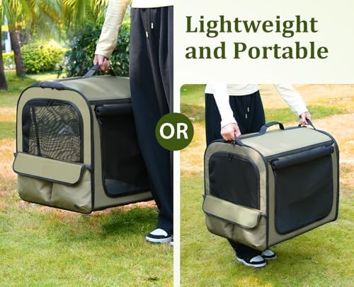 Dog Car Carrier Light Weight,Expandable,Foldable Dog Carrier, Green - Image 2
