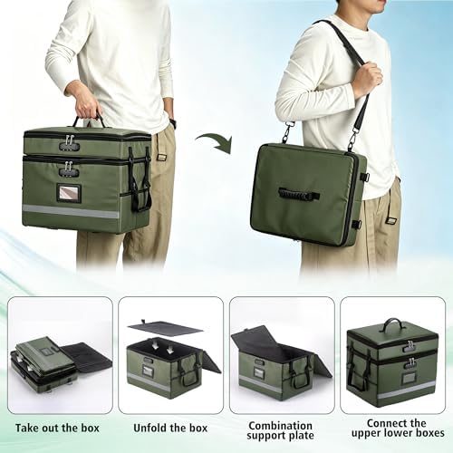 EXLIFBAG Fireproof File Organizer with Lock, 2 Layer - Image 4