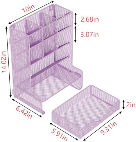 BOHDK Pen Organizer for Desk, Multi-Functional Desk Organizer, Wall Mount Pen Holder with Drawer for School, Office, Home, Art Supplies, Purple - Image 5