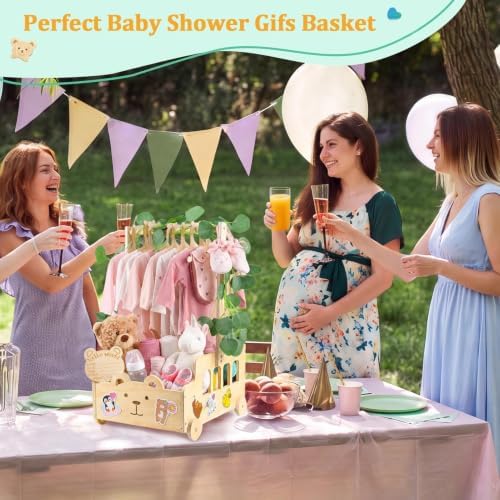 Large Wooden Baby Shower Crate Closet with Wheels and Handle - Image 5